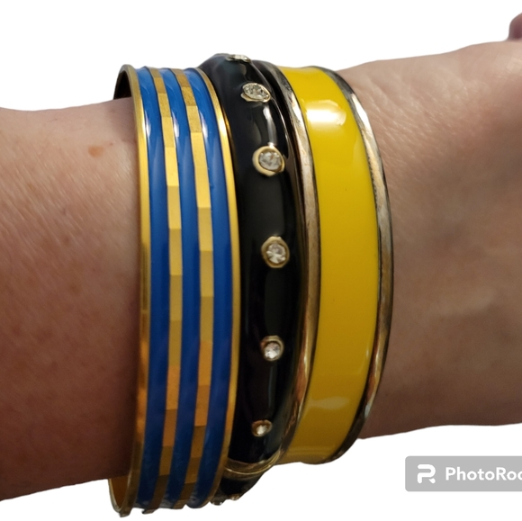 Sam Edelman Enameled Bangle Bracelets Set Of 3 - Picture 3 of 11